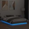 Vidaxl Estructura De Cama Con Luces Led Gris Hormigón 160x200 Cm