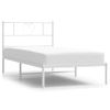 Vidaxl Estructura De Cama De Metal Con Cabecero Blanco 75x190 Cm