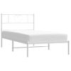 Vidaxl Estructura De Cama De Metal Con Cabecero Blanco 75x190 Cm