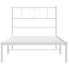 Vidaxl Estructura De Cama De Metal Con Cabecero Blanco 75x190 Cm