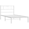 Vidaxl Estructura De Cama De Metal Con Cabecero Blanco 75x190 Cm