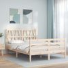 Vidaxl Estructura De Cama De Matrimonio Con Cabecero Madera Maciza Marrón