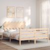 Vidaxl Estructura De Cama Con Cabecero Madera Maciza 140x190 Cm Marrón