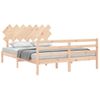 Vidaxl Estructura De Cama Con Cabecero Madera Maciza 140x190 Cm Marrón