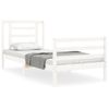 Vidaxl Estructura De Cama Individual Con Cabecero Madera Maciza Blanco