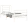 Vidaxl Estructura De Cama Individual Con Cabecero Madera Maciza Blanco