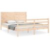 Vidaxl Estructura De Cama Con Cabecero Madera Maciza 160x200 Cm Marrón