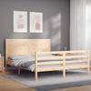 Vidaxl Estructura De Cama Con Cabecero Madera Maciza 160x200 Cm Marrón