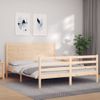 Vidaxl Estructura De Cama Con Cabecero Madera Maciza 160x200 Cm Marrón