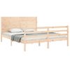 Vidaxl Estructura De Cama Con Cabecero Madera Maciza 160x200 Cm Marrón