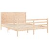 Vidaxl Estructura De Cama Con Cabecero Madera Maciza 160x200 Cm Marrón