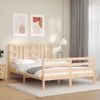 Vidaxl Estructura De Cama Con Cabecero Madera Maciza 140x190 Cm Marrón