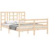 Vidaxl Estructura De Cama Con Cabecero Madera Maciza 140x190 Cm Marrón