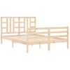 Vidaxl Estructura De Cama Con Cabecero Madera Maciza 140x190 Cm Marrón