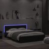 Vidaxl Estructura De Cama Con Cabecero Y Luces Led Negro 150x200 Cm