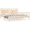 Vidaxl Estructura De Cama Con Cabecero Madera Maciza 180x200 Cm Marrón