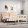 Vidaxl Estructura De Cama Con Cabecero Madera Maciza 180x200 Cm Marrón