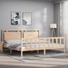 Vidaxl Estructura De Cama Con Cabecero Madera Maciza 180x200 Cm Marrón