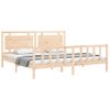 Vidaxl Estructura De Cama Con Cabecero Madera Maciza 180x200 Cm Marrón