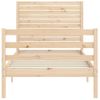 Vidaxl Estructura De Cama Individual Con Cabecero Madera Maciza Marrón