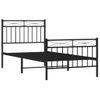 Vidaxl Estructura De Cama Con Cabecero Y Estribo Metal Negro 90x190 Cm