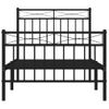 Vidaxl Estructura De Cama Con Cabecero Y Estribo Metal Negro 90x190 Cm