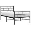 Vidaxl Estructura De Cama Con Cabecero Y Estribo Metal Negro 100x190cm