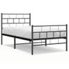 Vidaxl Estructura De Cama Con Cabecero Y Estribo Metal Negro 107x203cm