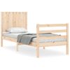 Vidaxl Estructura De Cama Individual Con Cabecero Madera Maciza Marrón