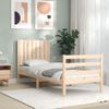 Vidaxl Estructura De Cama Individual Con Cabecero Madera Maciza Marrón