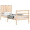 Vidaxl Estructura De Cama Individual Con Cabecero Madera Maciza Marrón