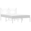 Vidaxl Estructura De Cama De Metal Con Cabecero Blanca 140x190 Cm