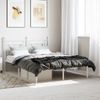 Vidaxl Estructura De Cama De Metal Con Cabecero Blanca 140x190 Cm