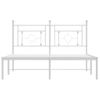 Vidaxl Estructura De Cama De Metal Con Cabecero Blanca 140x190 Cm