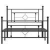 Vidaxl Estructura De Cama Con Cabecero Y Estribo Metal Negro 107x203cm