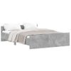 Vidaxl Estructura De Cama Con Cabecero Piecero Gris Hormigón 135x190cm