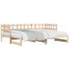 Vidaxl Sofá Cama Extraíble Madera Maciza De Pino 2x(80x200) Cm Marrón