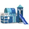 Vidaxl Cama Alta Para Niños Con Torre Madera Pino Azul 90x190 Cm