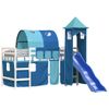 Vidaxl Cama Alta Para Niños Con Torre Madera Pino Azul 90x190 Cm