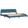 Vidaxl Estructura De Cama Con Cabecero Terciopelo Azul 200x200 Cm