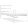 Vidaxl Estructura Cama Metal Con Cabecero Y Pie Cama Blanca 100x200 Cm