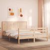 Vidaxl Estructura De Cama Con Cabecero Madera Maciza 160x200 Cm Marrón