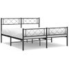 Vidaxl Estructura De Cama Cabecero Y Estribo Metal Negro 140x200 Cm