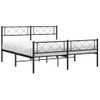 Vidaxl Estructura De Cama Cabecero Y Estribo Metal Negro 140x200 Cm