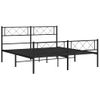 Vidaxl Estructura De Cama Cabecero Y Estribo Metal Negro 140x200 Cm