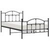 Vidaxl Estructura De Cama Con Cabecero Y Estribo Metal Negro 107x203cm