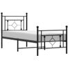 Vidaxl Estructura De Cama Con Cabecero Y Estribo Metal Negro 75x190 Cm