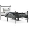 Vidaxl Estructura De Cama Con Cabecero Y Estribo Metal Negro 75x190 Cm