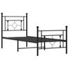 Vidaxl Estructura De Cama Con Cabecero Y Estribo Metal Negro 75x190 Cm