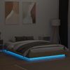 Vidaxl Estructura De Cama Con Luces Led Roble Sonoma 120x200 Cm Marrón